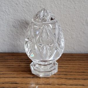 VTG Bleikristall 24% Lead Crystal Cut Glass Egg Paperweight Figurine Germany 3"